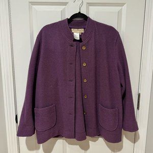 Vintage Norm Thompson Purple Wool Button Jacket - Size‎ Extra Large
